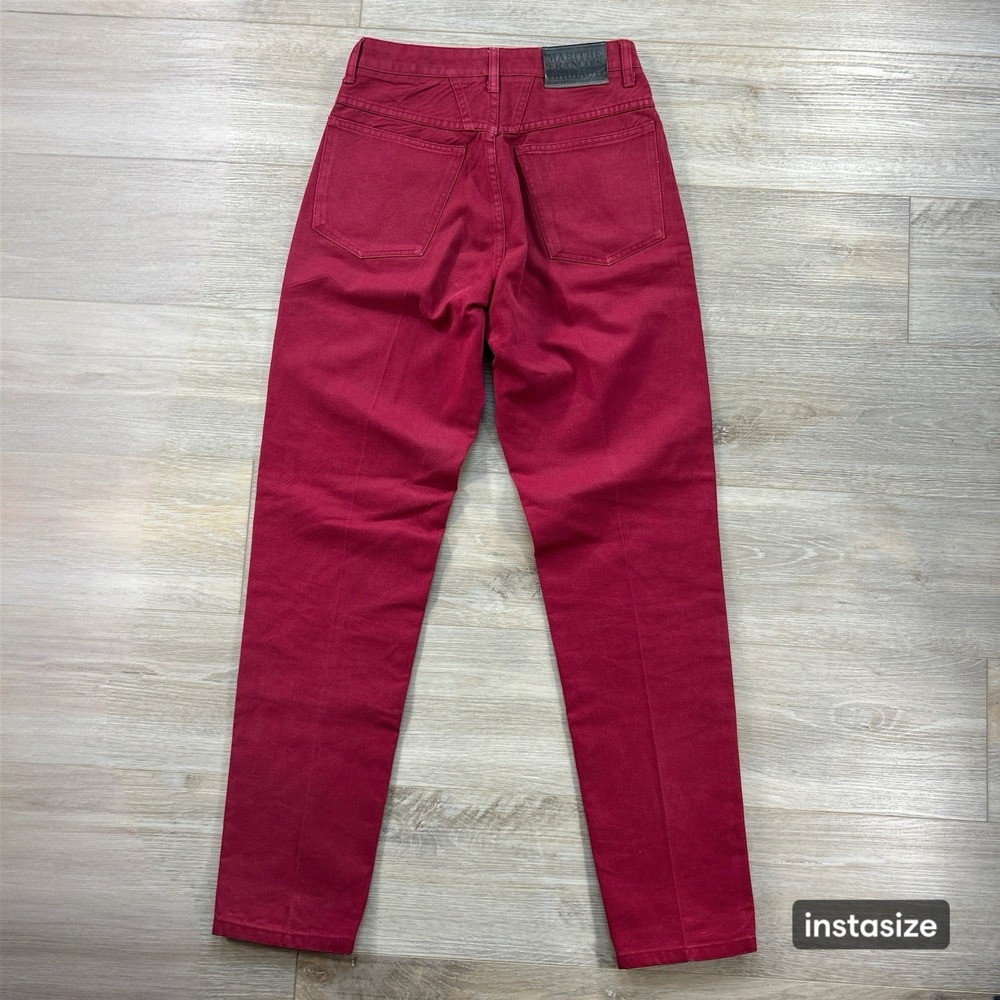 Vintage Marithe Girbaud Francois Size 7/8 Red High-Rise Tapered Jeans 90s - Picture 4 of 14